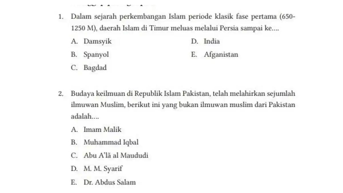 Kunci jawaban Pendidikan Agama Islam (PAI) kelas 12 halaman 159 Kurikulum Merdeka.