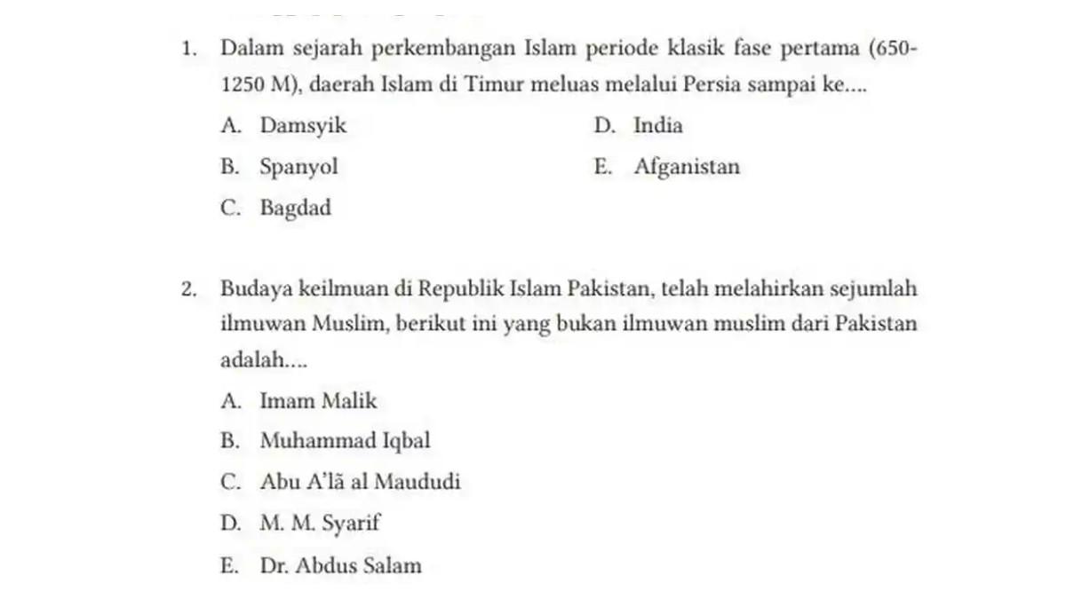 Kunci jawaban Pendidikan Agama Islam (PAI) kelas 12 halaman 159 Kurikulum Merdeka.