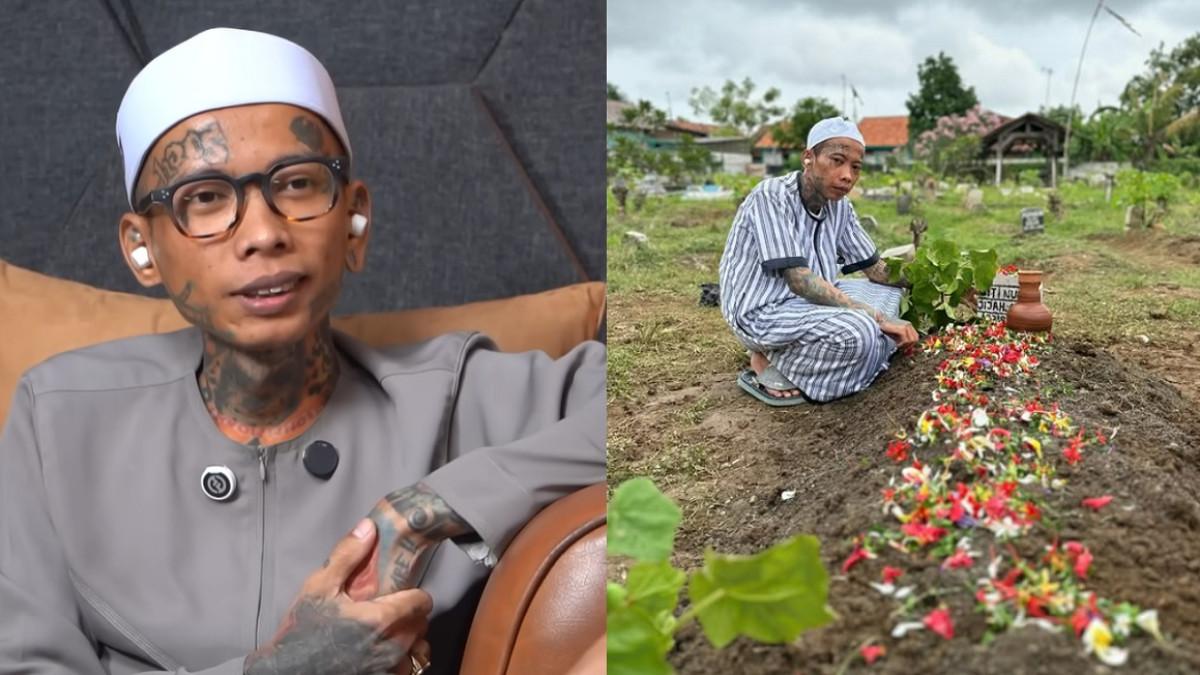 BILAL TATOBAT - Kolase potret Bilal Tatobat ketika di YouTube deHakims Story dan Bilal saat kunjungi makam istri. Istri Bilal meninggal setelah 21 hari menikah