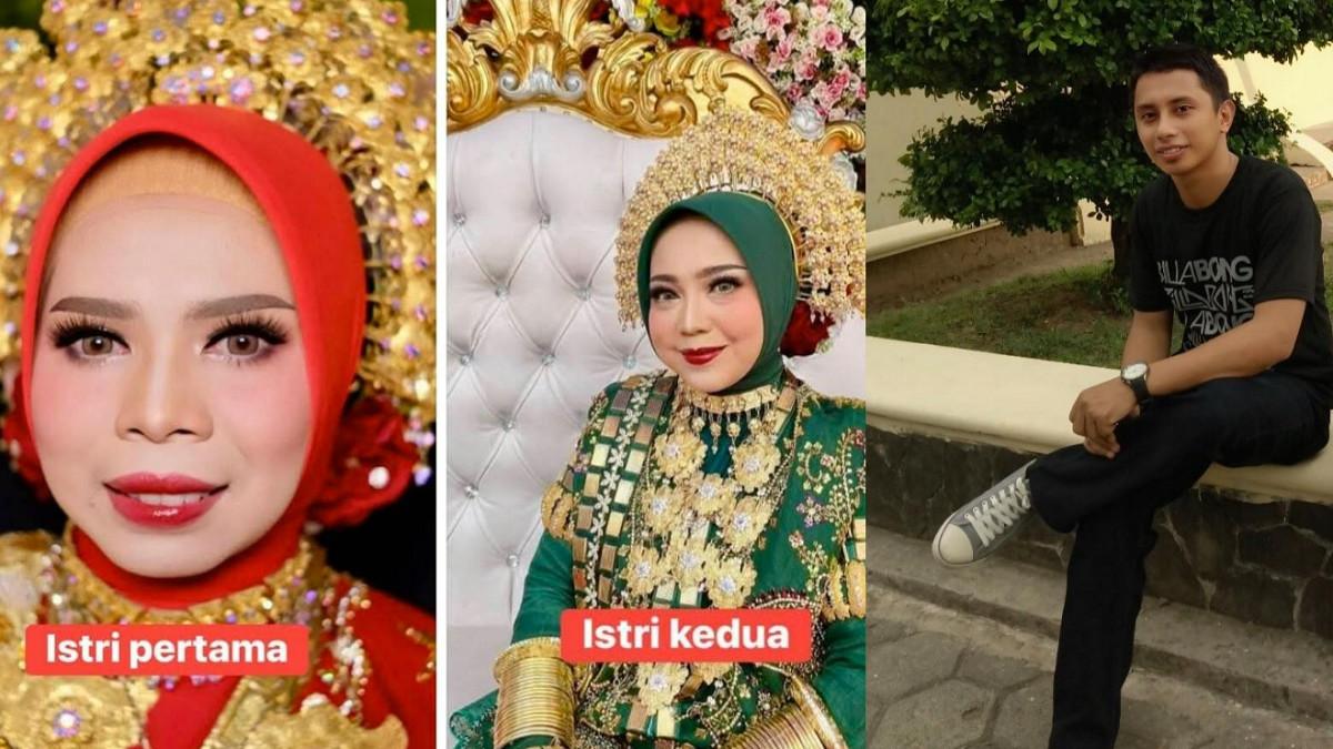 PERNIKAHAN PELAUT - Potret Rusli bersama istri pertama dan istri kedua. Istri pertama disebut seorang guru agama