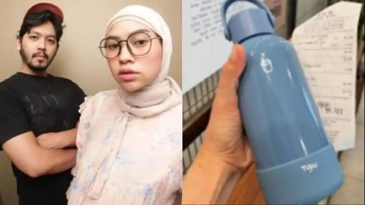 KASUS TUMBLER HILANG - Kolase potret Anita dan Alvin serta tumbler yang hilang. Kasus tumbler hilang buat heboh, ini tanggapan publik