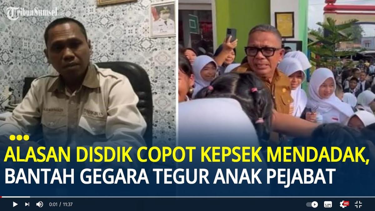 RONI ARDIANSYAH DICOPOT - Capture YouTube Tribun Sumsel menampilkan Disdik dan Roni Ardiansyah. Kepala Disdik Prabumulih klarifikasi penyebab Roni Ardiansyah dicopot jadi kepsek
