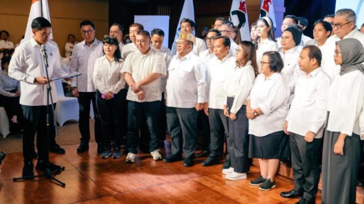 POTRET PENGURUS PSI - Ketua Umum DPP PSI, Kaesang Pangarep, melantik pengurus DPP PSI periode 2025 – 2030 di The Club Djakarta Theatre, Jakarta Pusat, Jumat 26 September 2025.