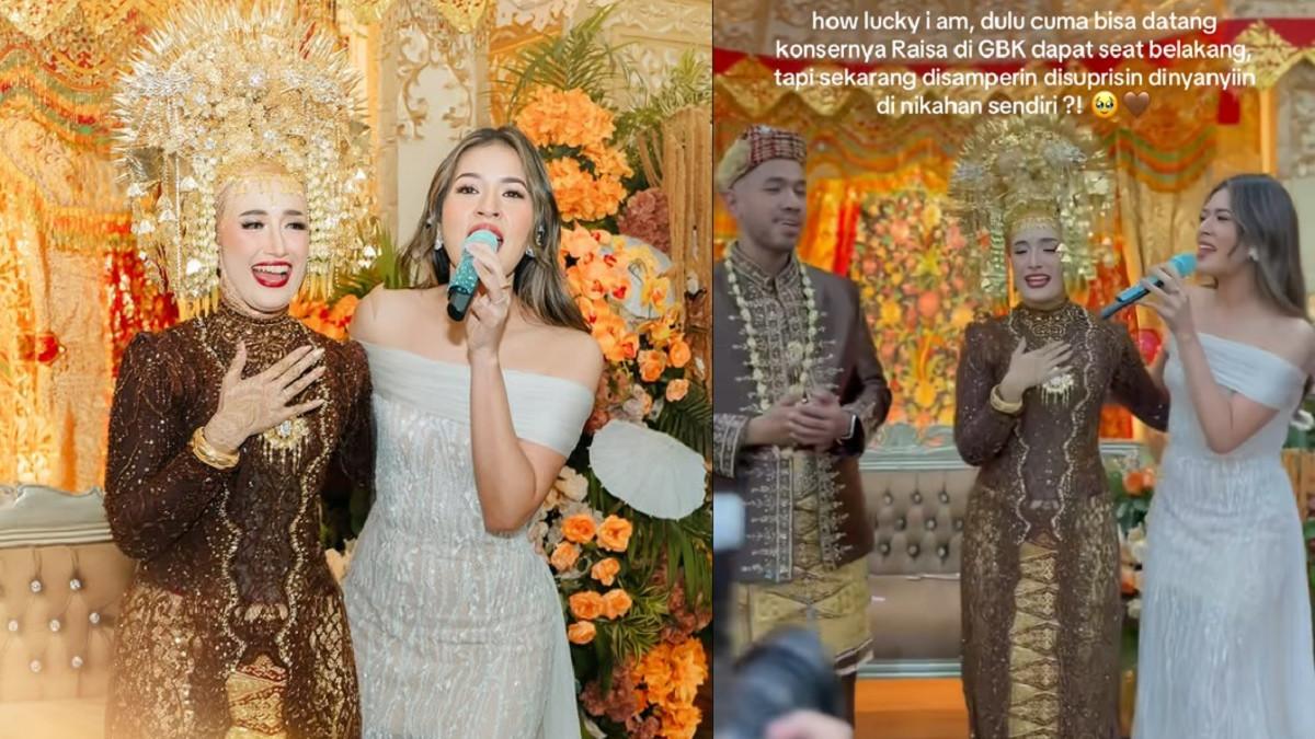 Raisa Viral Hadiri Pernikahan Fans Beri Kejutan, Mempelai Curhat Kondisi Sang Idola: Nangis Dikit