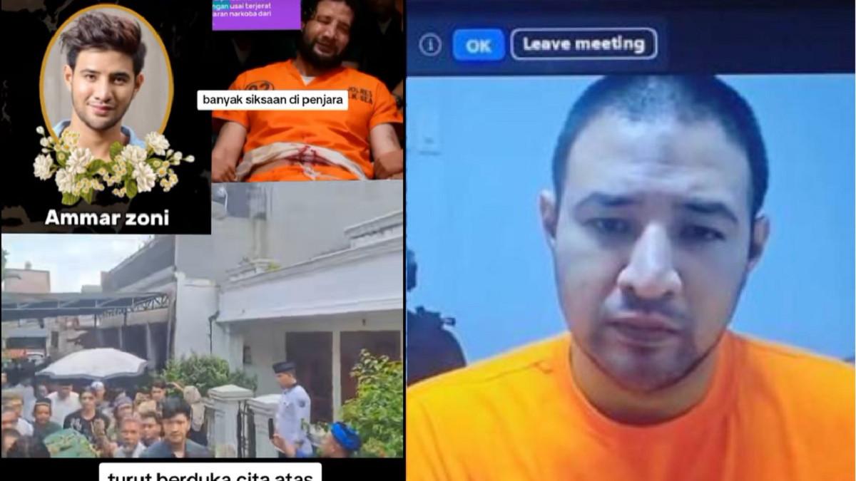 KABAR AMMAR ZONI - Kolase potret Ammar Zoni dan berita hoaks Ammar Zoni meninggal dunia. Foto diambil dari TikTok @tokopremium55