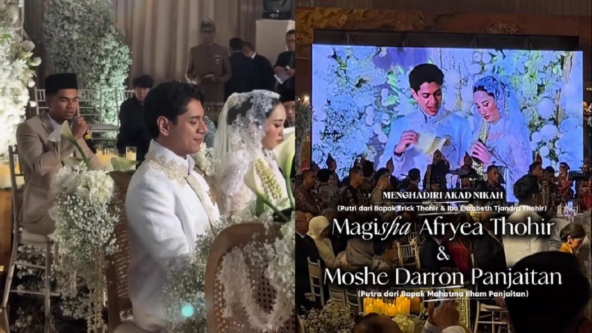 PERNIKAHAN ANAK ERICK THOHIR - Kolase potret Moshe Darron menikahi anak Erick Thohir diambil dari akun TikTok @berchanda8
