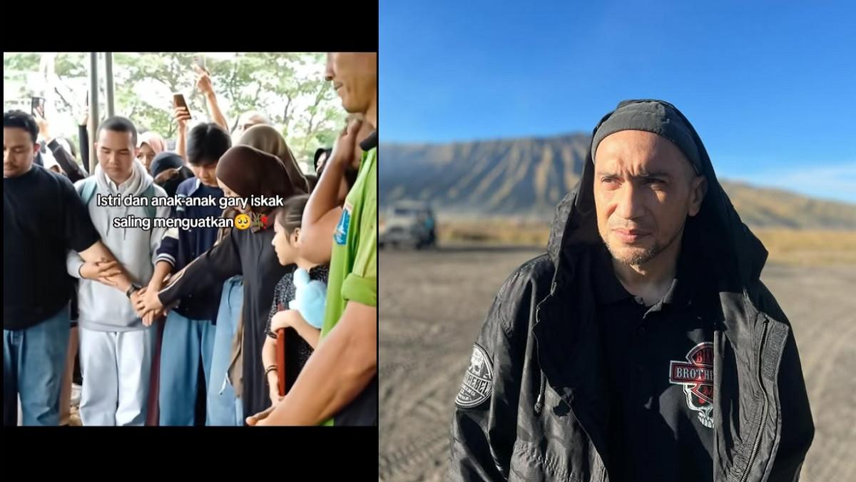 GARY ISKAK MENINGGAL - Kolase potret anak-anak Gary Iskak saling menguatkan di pemakaman sang ayah