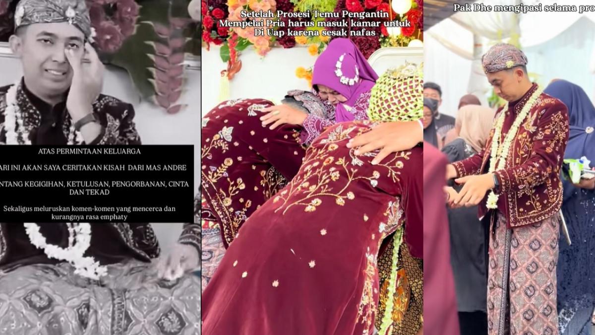 PERNIKAHAN VIRAL - Kolase potret pernikahan Andre, pengantin asal Kediri yang meninggal setelah 13 hari menikah. Foto diambil dari TikTok @erwinsiddhartha