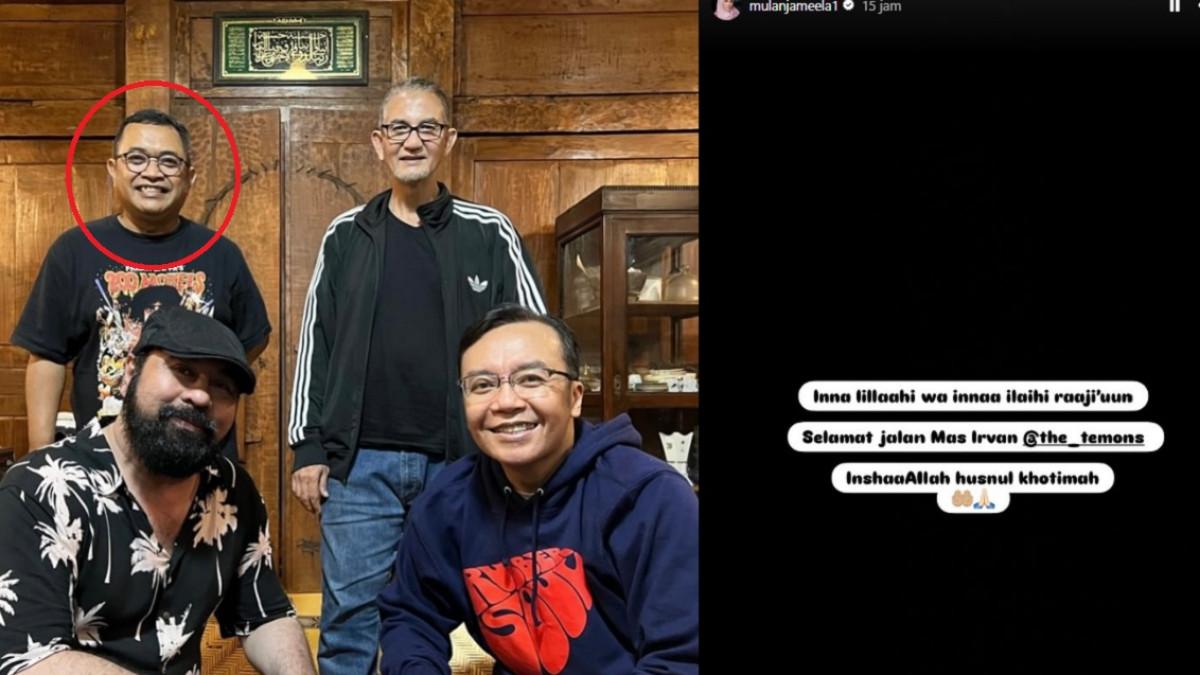 KABAR DUKA - Kolase potret unggahan mengumumkan kabar meninggalnya Irvan The Temons, diambil dari Instagram @Ari Lasso/@mulanjameela1