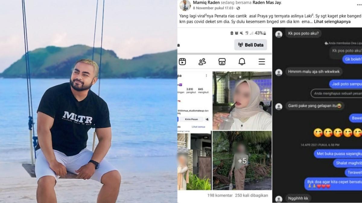 KORBAN DEA MUA - Kolase potret unggahan pria bernama Raden yang cerita pernah kepincut Dea 'Sister Hong'; dari Lombok. Foto diambil dari Facebooknya bernama Mamiq Raden