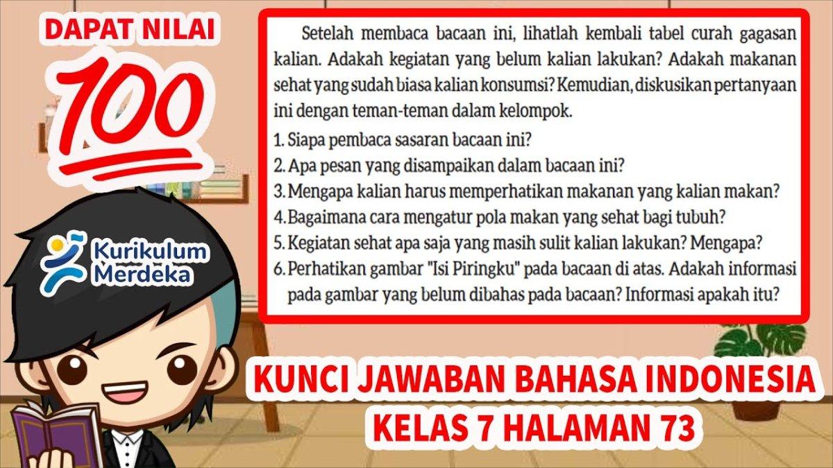 Soal & Kunci Jawaban Bahasa Indonesia Kelas 7 SMP Halaman 73, Diskusi Tabel Curah Gagasan Bacaan