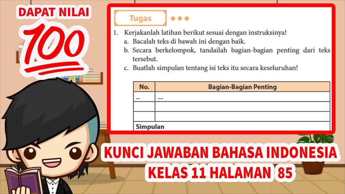Soal & Kunci Jawaban Bahasa Indonesia Kelas 11 SMA Halaman 85: Tandai Bagian-bagian Penting Teks