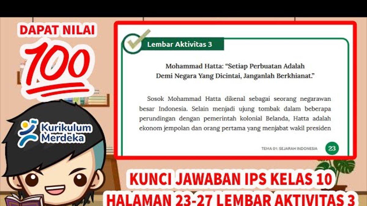 Kunci Jawaban Sejarah Kelas 10 Hal 26: Teladan apa yang patut sebagai contoh dalam Kisah Bung Hatta?