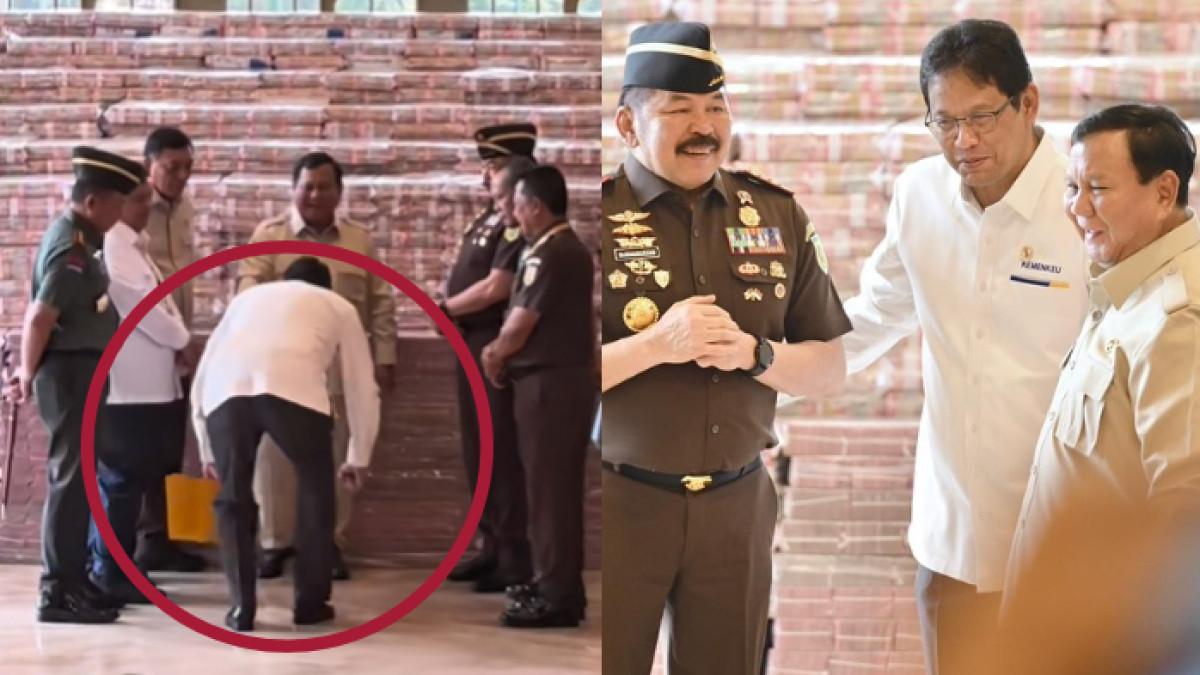 MENKEU PURBAYA - Menkeu Purbaya Yudhi Sadewa telat datang ke Kejagung pada Senin (20/10/2025). Ia sampai berlarian sambil membawa map hingga bersiap push up setelah salami Presiden Prabowo Subianto.