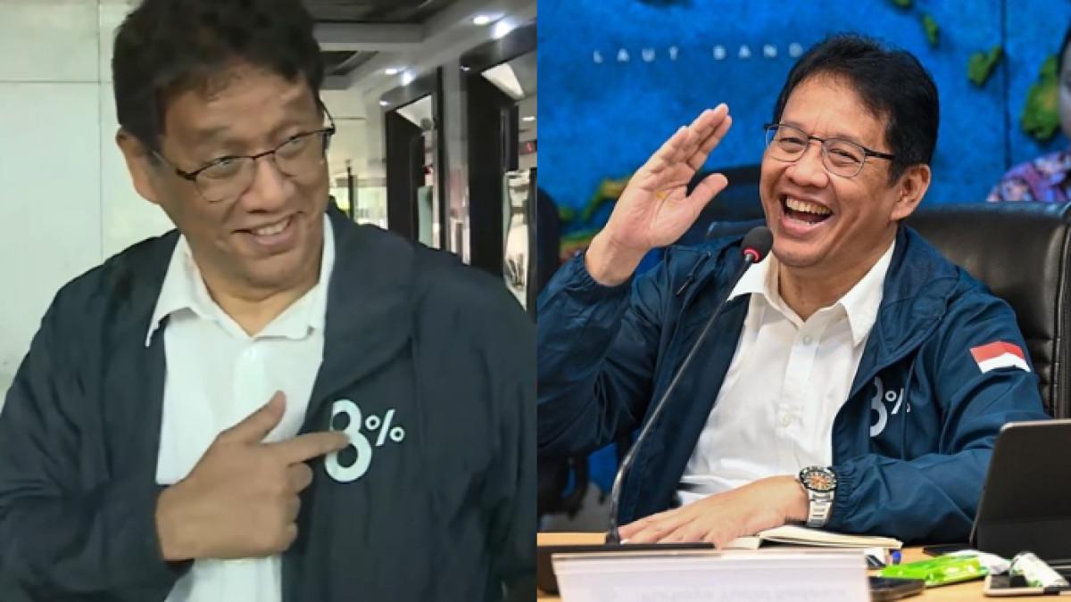 OUTFIT MENKEU PURBAYA - Menkeu Purbaya semringah pamerkan jaket berlogo 8 persen. Delapan persen merupakan target pertumbuhan ekonomi Indonesia.