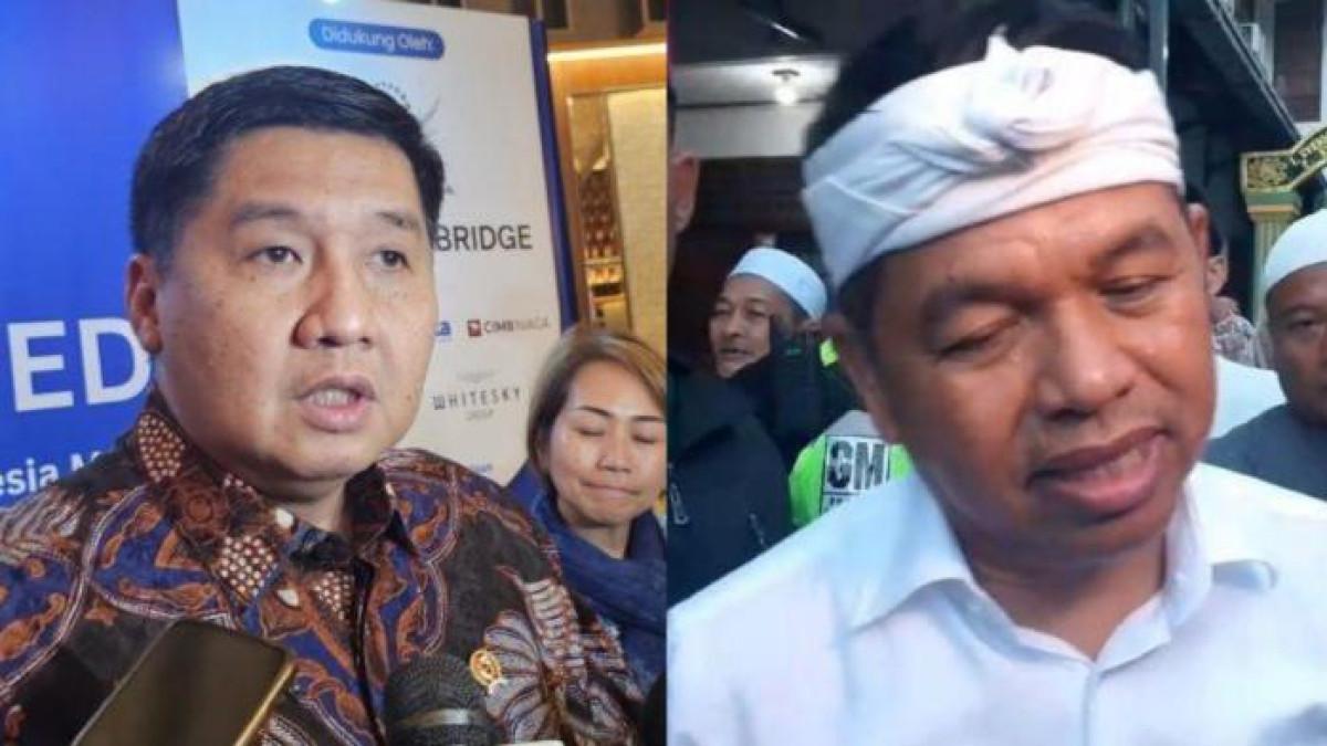 MENTERI DITUDING KORUPSI - (KIRI) Menteri Perumahan dan Kawasan Permukiman Maruarar Sirait di Ayana MidPlaza, Jakarta, Senin (14/4/2025). Maruarar telah melaporkan langsung kepada Presiden Prabowo Subianto terkait keluhan konsumen proyek Apartemen Meikarta di Cikarang, Jawa Barat. (KANAN) Gubernur Jawa Barat, Dedi Mulyadi, memberikan keterangan soal kasus sengketa lahan SMAN 1 Bandung yang dikabulkan PTTUN, ketika menghadiri puncak acara milad ke-120 Pondok Pesantrem Suralaya, Kabupaten Tasikmalaya, Jumat (5/9/2025). Terbaru, beredar video menarasikan Dedi Mulyadi terlibat korupsi dengan Maruarar Sirait. Pada Rabu (17/9/2025), Dedi Mulyadi akhirnya beri klarifikasi.
Editor: Facundo Chrysnha Pradipha