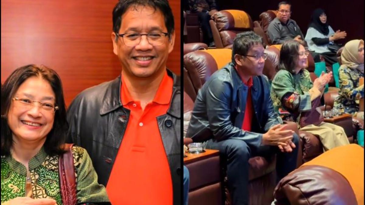 PURBAYA BARENG ISTRI - Momen Menkeu Purbaya dan istrinya, Ida Yulidina menonton film Pengin Hijrah