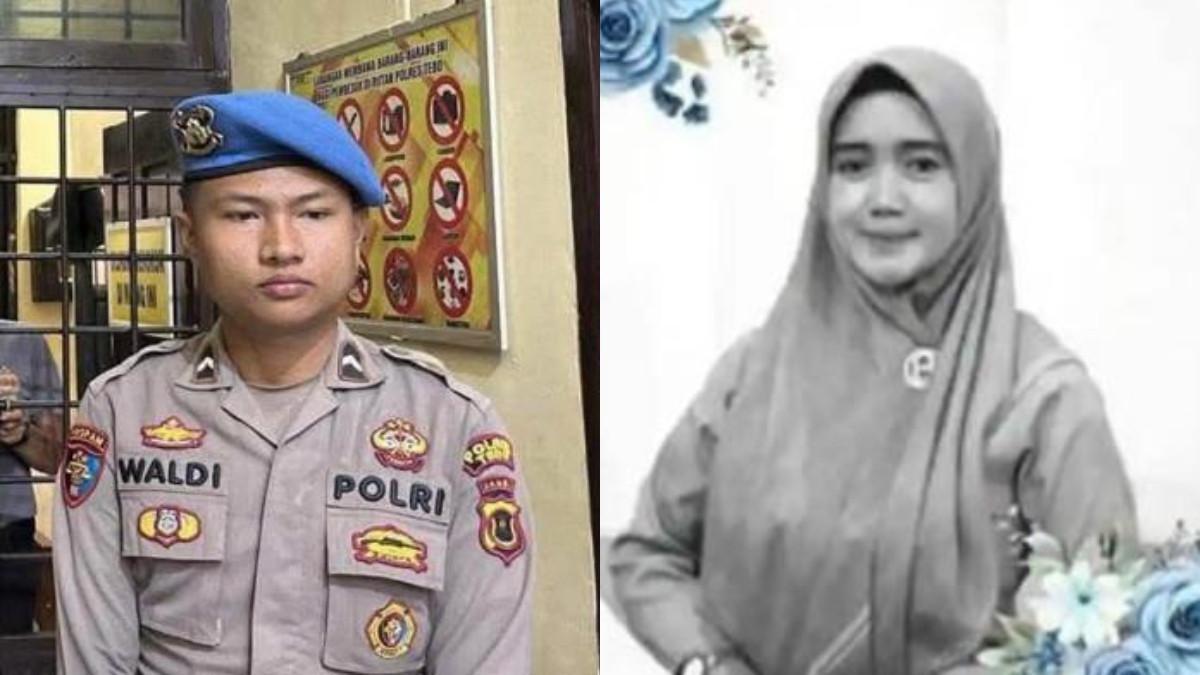 PELAKU MANTAN PACAR - Kolase korban dan pelaku. Oknum polisi yang membunuh dosen di Jambi ternyata adalah mantan pacar korban.
