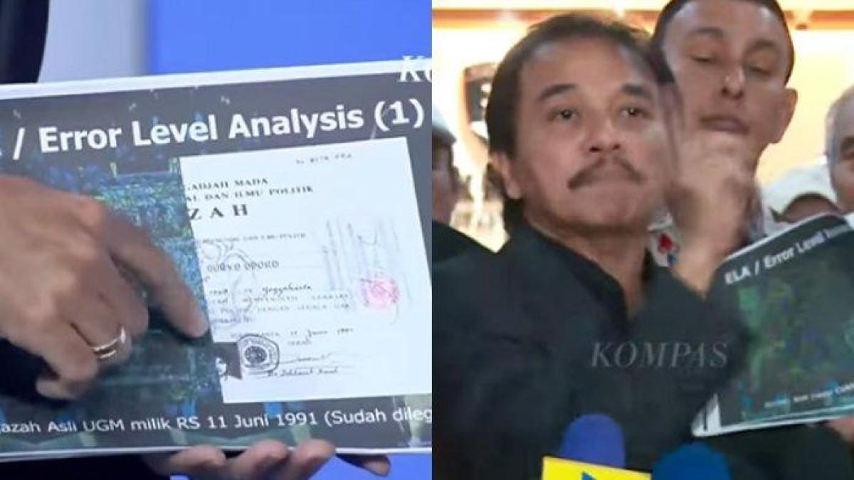 GELAR PERKARA KASUS IJAZAH JOKOWI - Penampakan Ijazah Roy Suryo Saat Gelar Perkara Khusus, Dibandingkan dengan Milik Jokowi : Runyam