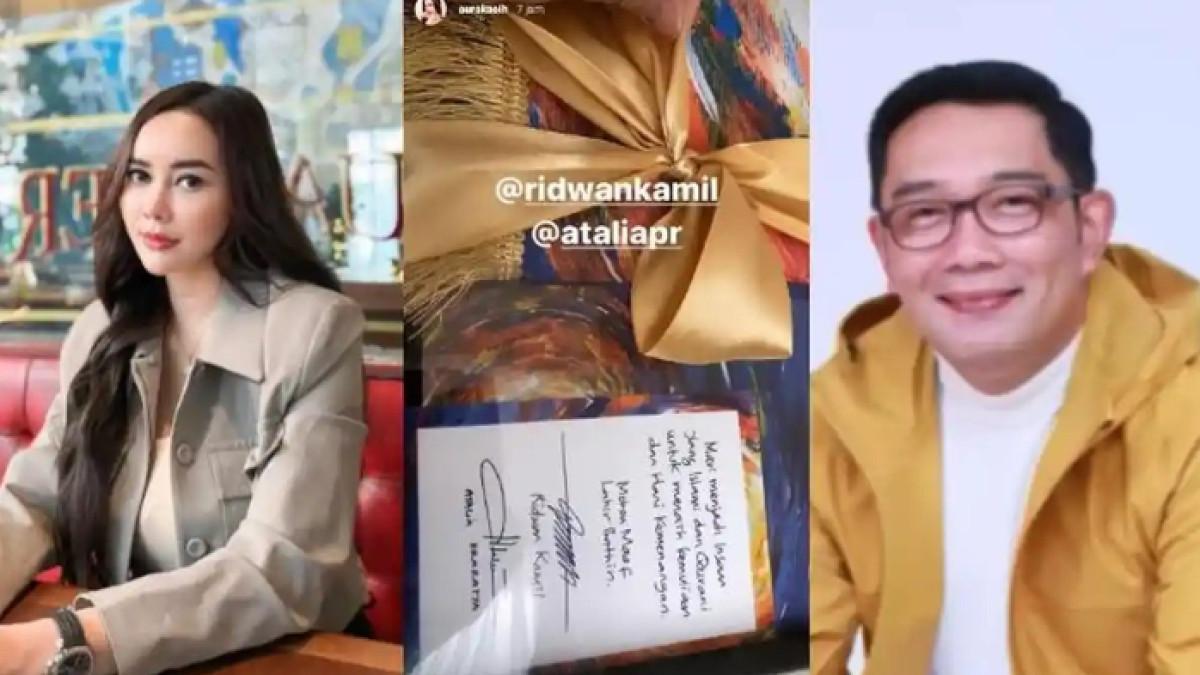 HADIAH RIDWAN KAMIL - Penampakan sajadah dari Ridwan Kamil untuk Aura Kasih, motif hasil lukisan tangan, sempat minta alamat sang artis.