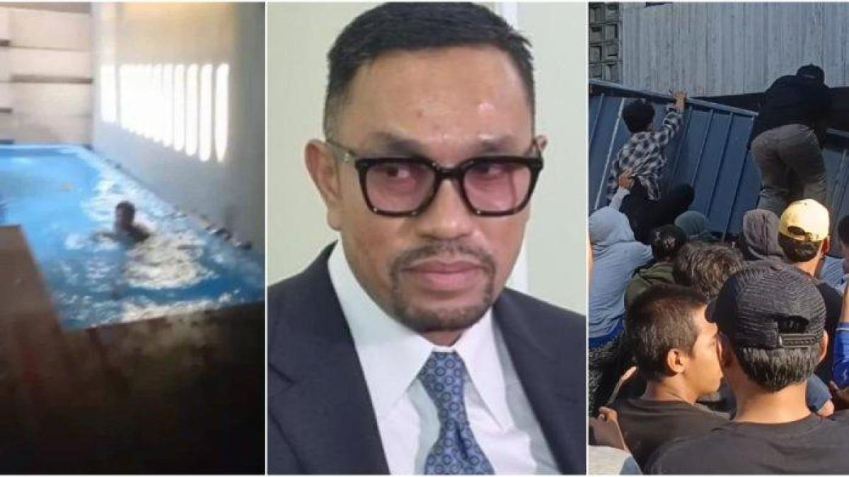 KEMUNCULAN SAHRONI - Penampakan warga menggeruduk rumah Ahmad Sahroni di Tanjung Priok, Jakarta Utara, rumah Sahroni hancur diamuk massa, Sabtu (30/8/2025). Ahmad Sahroni akhirnya berani muncul menampakkan wajahnya ke publik.