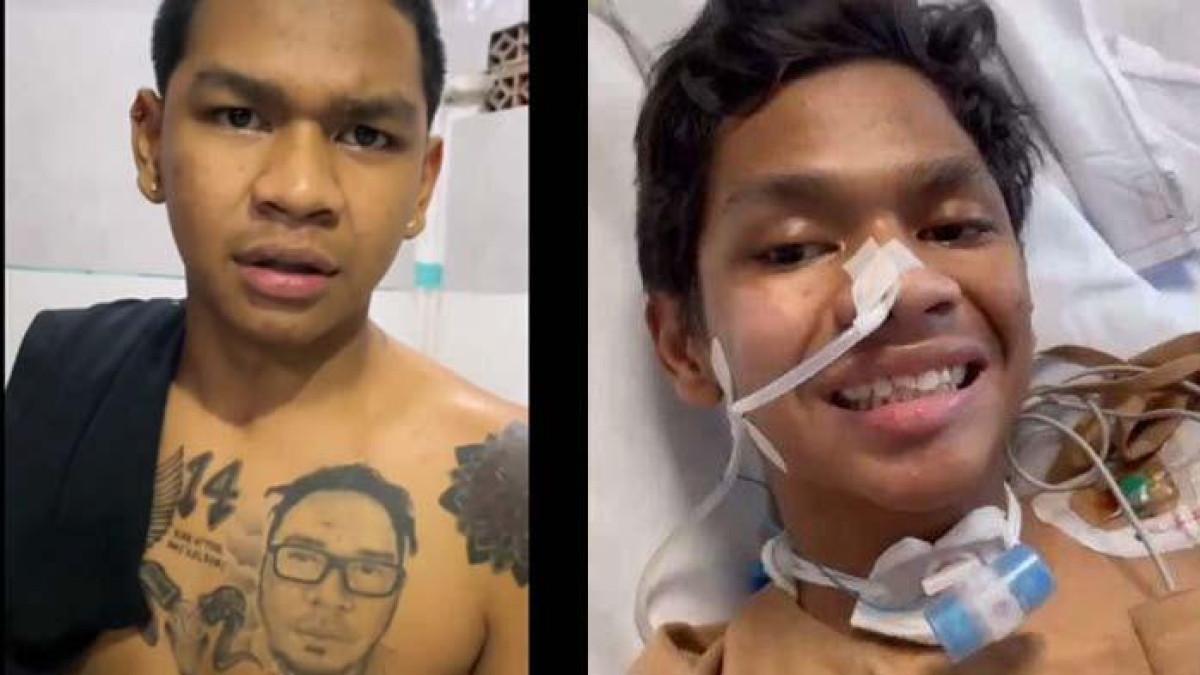 VIRAL DAVID OZORA: Penampilan terbaru David Ozora yang dulu viral dianiaya Mario Dandy sampai koma kini pangling. Tubuh David dipenuhi tato terutama di bagian dada.