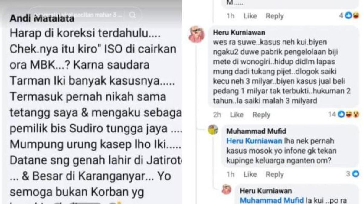 MAHAR 3 MILIAR - Pernikahan kakek 74 tahun dengan gadis muda 24 tahun di Pacitan viral karena mahar 3 miliar.
