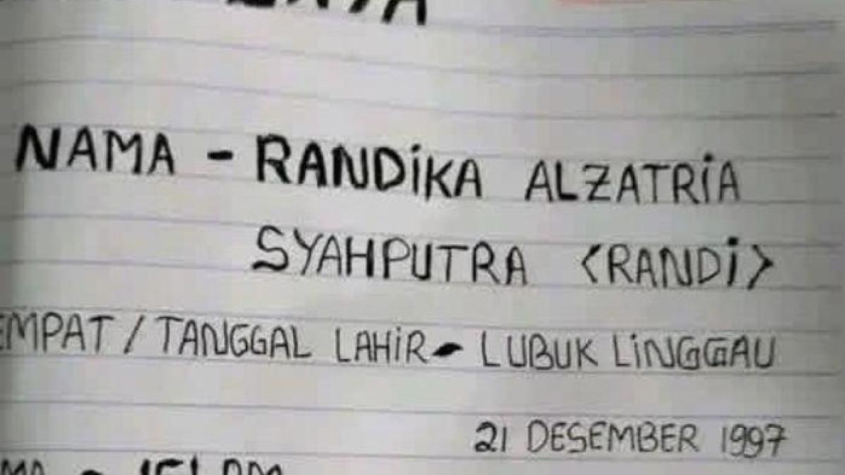 ALAMAT - Pesan yang Ditulis Korban. Sosok Randika Alzatria, Anak Rantau Sumsel Tewas Diduga Kelaparan, Pernah Viral Minta Ditahan Polisi
