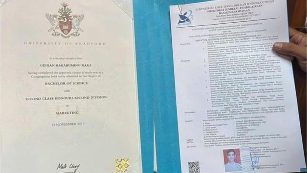 IJAZAH GIBRAN - Potret ijazah Gibran dari MDIS Singapura, diambil dari X