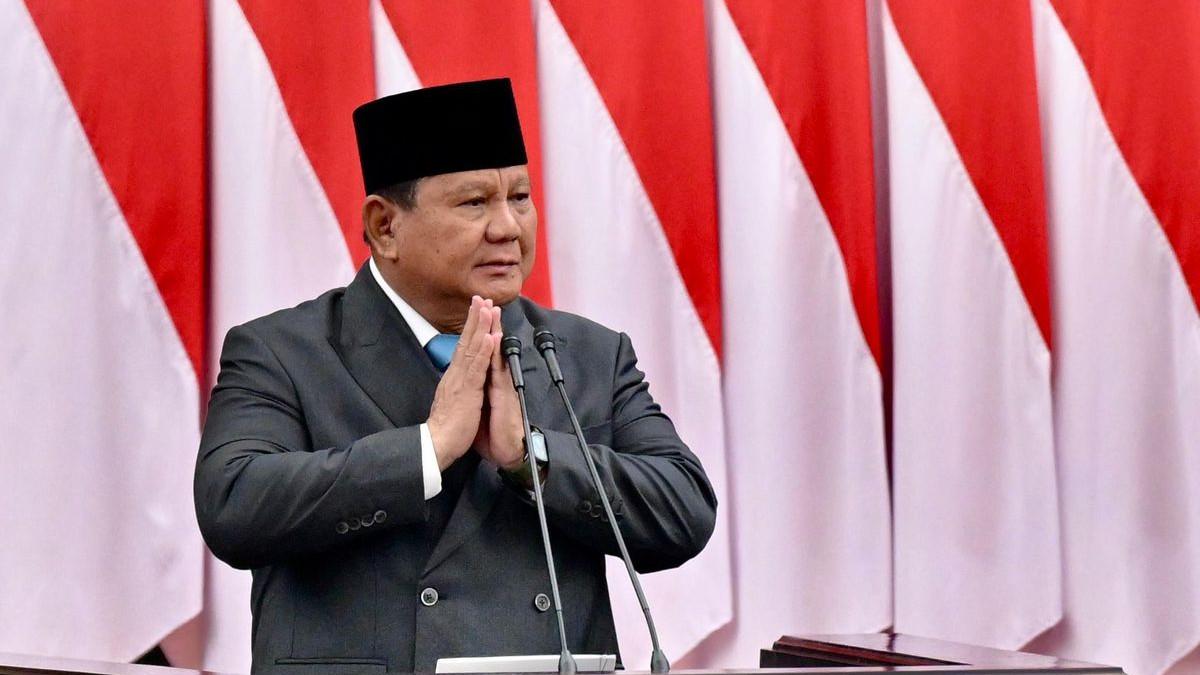 PIDATO PRESIDEN - Presiden RI Prabowo Subianto berpidato di Gedung DPR, Senayan, Jakarta, Rabu (20/5/2026).