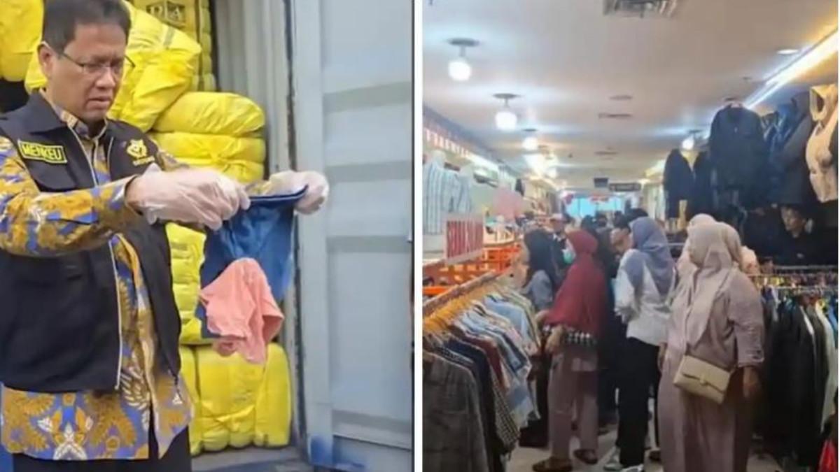 SIDAK MENKEU PURBAYA - Ekspresi Menteri Keuangan Purbaya Yudhi Sadewa saat inspeksi mendadak (sidak) impor pakaian ilegal di Cikarang membuat petugas dan awak media tertawa. Di sisi lain Komunitas pedagang thrifting Pasar Senen menyusul pernyataan Menkeu Purbaya yang dinilai berpotensi mematikan usaha mereka.