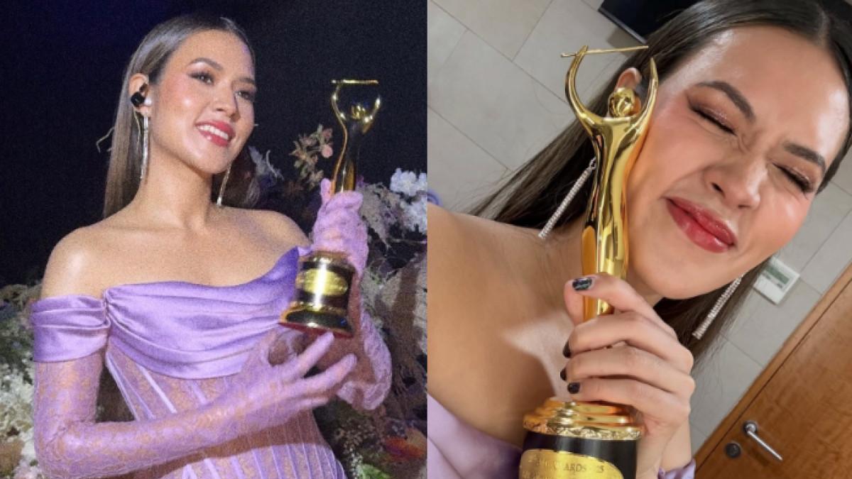 RAISA RAIH PENGHARGAAN - Raisa berhasil menyabet penghargaan di AMI Awards 2025. Ia menjadi Artis Solo Wanita Pop Terbaik.