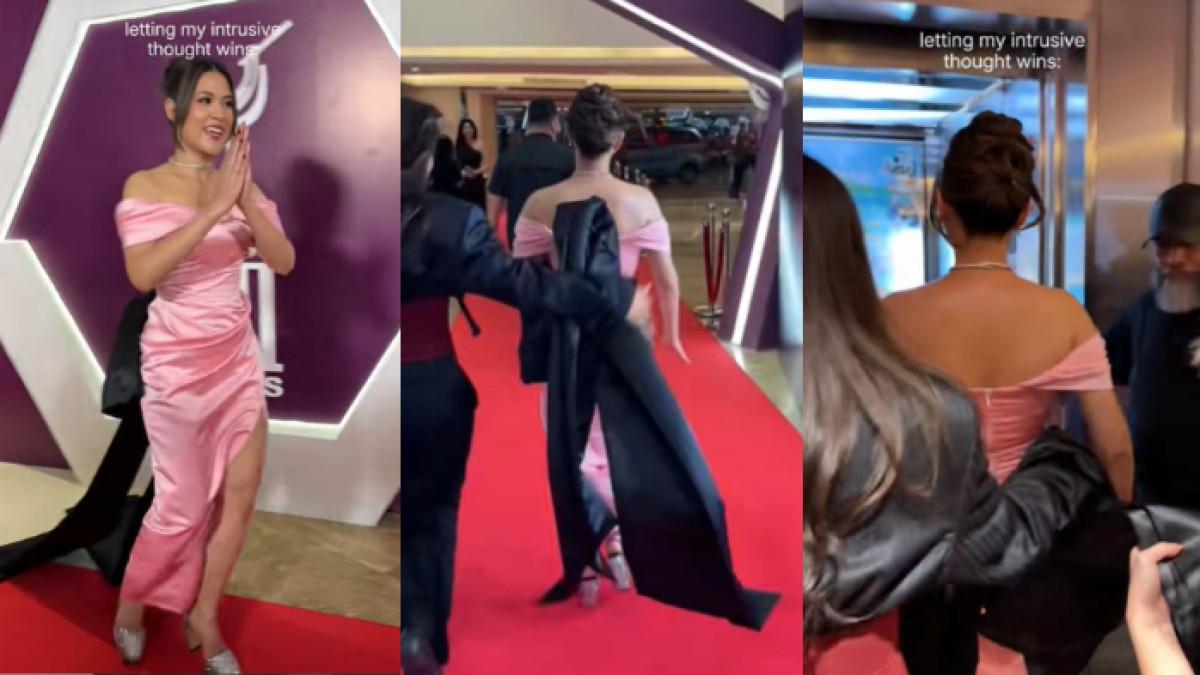 RAISA HINDARI WARTAWAN - Raisa lari terbirit-birit saat red carpet AMI Awards 2025. Ia mengaku takut ditanya-tanya.