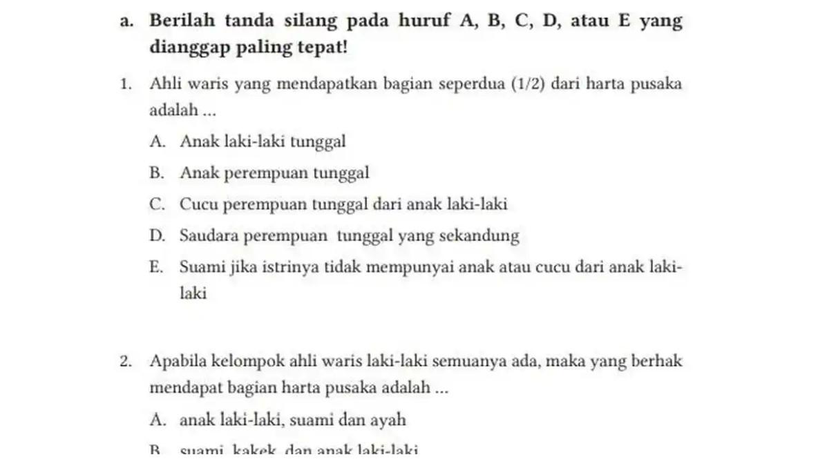 Kunci jawaban Pendidikan Agama Islam (PAI) kelas 12 halaman 126 Kurikulum Merdeka.