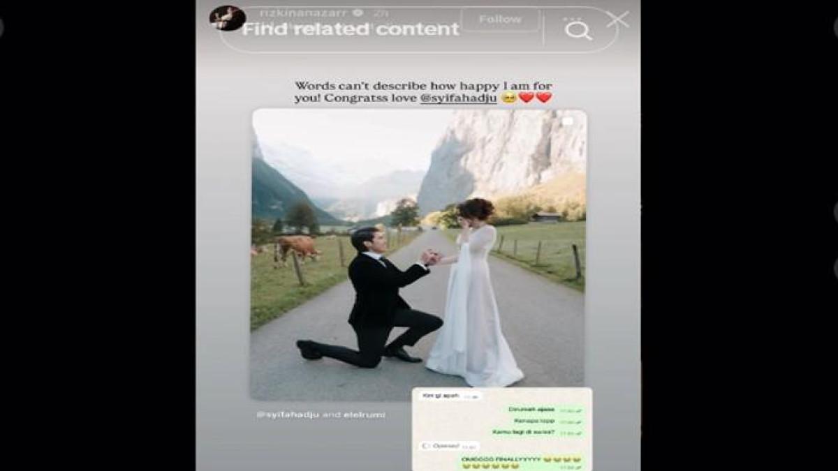 DILAMAR- Meski status “ipar” yang sempat dibayangkan batal terjadi, Rizkina kakak Rizky Nazar mengungkap turut berbahagia atas dilamarnya Syifa Hadju oleh El Rumi.