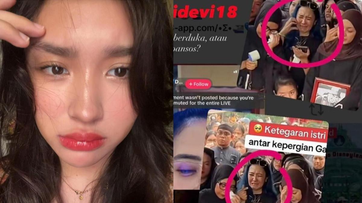 GARY ISKAK MENINGGAL - Kolase potret Sabrya, anak Gary Iskak. Sabrya sempat protes perilaku wanita berambut biru di pemakaman ayahnya