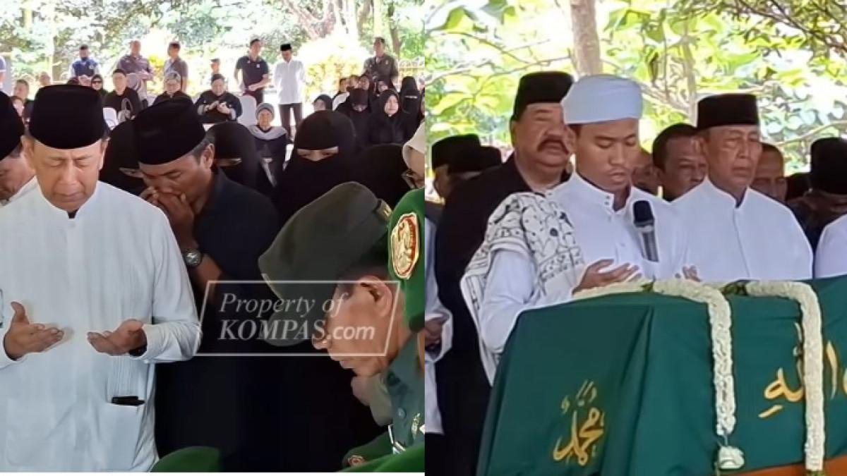 MOMEN PEMAKAMAN - Pemakaman Rugaiya Usman istri Wiranto pada Senin (17/11/2025). Salah satu cucu pimpin salat jenazah.