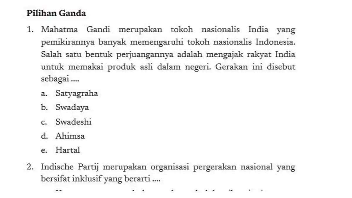 Soal buku Sejarah Kelas 11 halaman 84 85 Kurikulum Merdeka - Kunci jawaban Sejarah Kelas 11 halaman 84 85 Kurikulum Merdeka: Asesmen Bab 2 Pilihan ganda dan Esai, Pergerakan Kebangsaan Indonesia.