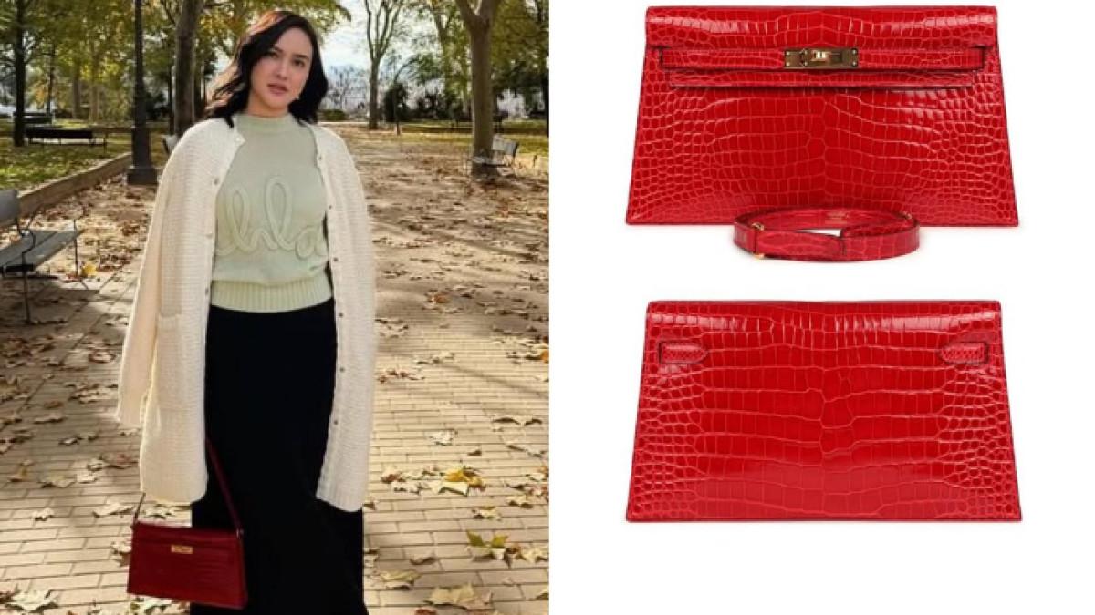 TAS SHANDY AULIA - Shandy Aulia memiliki banyak tas branded. Ia sempat menenteng Hermes Kelly Elan Braise Shiny Porosus Crocodile With Gold Hardware.