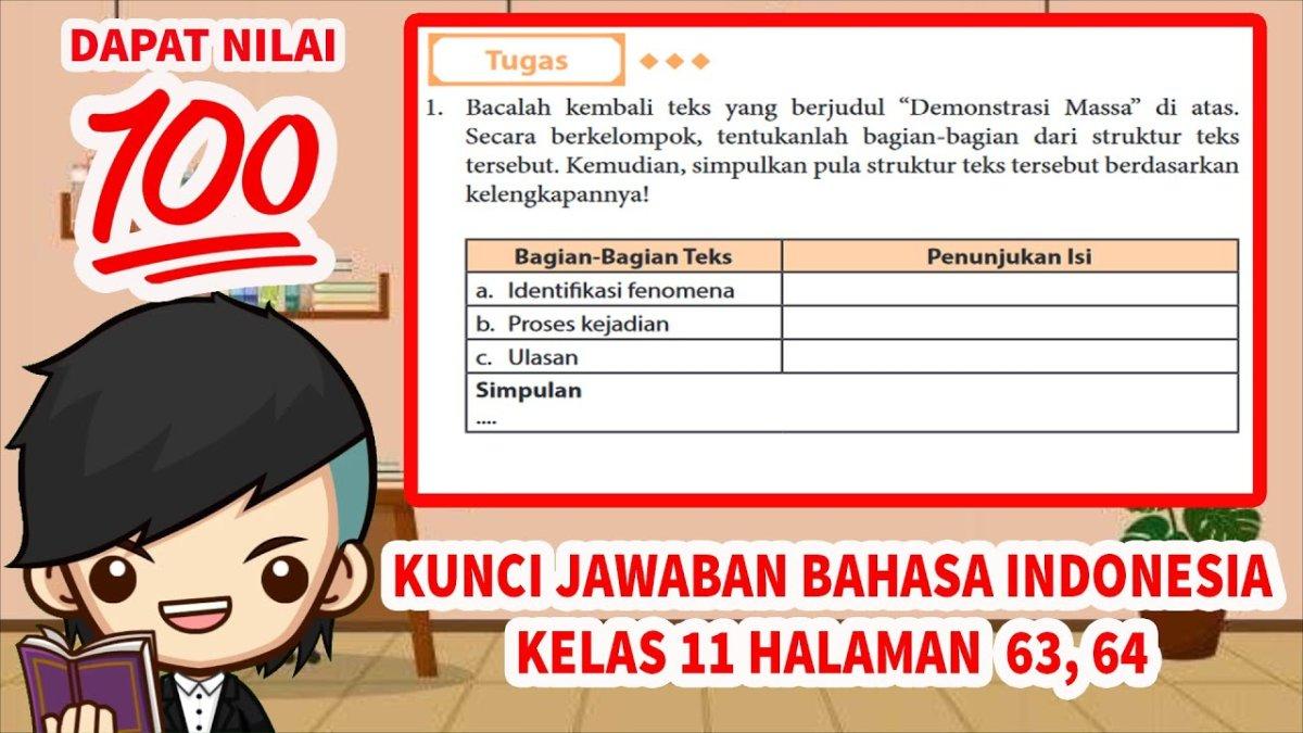 Soal & Kunci Jawaban Bahasa Indonesia Kelas 11 SMA Halaman 63-64 : Struktur Teks Demonstrasi Massa