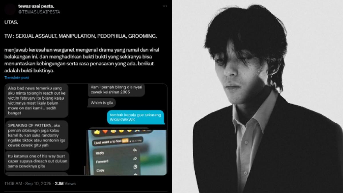 SOSOK SULTHON KAMIL - Sulthon Kamil merupakan vokalis dari band Harum Manis. Ia kini terjerat dugaan kasus grooming hingga pelecehan seksual.