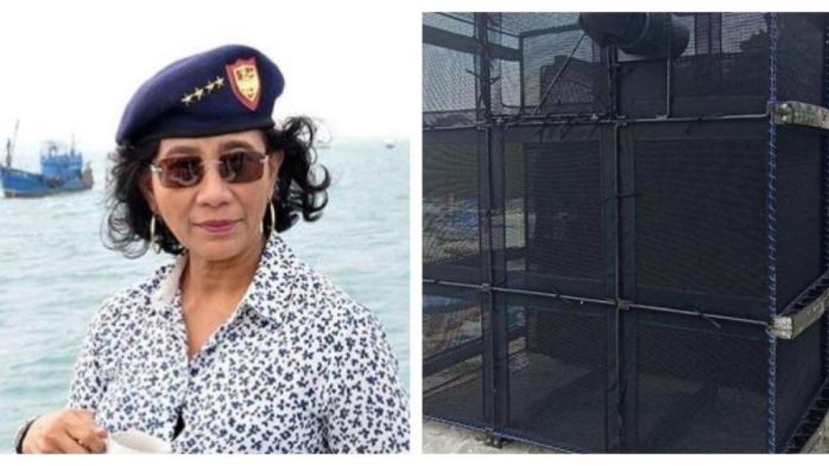 KERAMBA JARING APUNG - Susi Pudjiastuti melakukan walkout saat diskusi pembahasan Keramba Jaring Apung (KJA) di Pangandaran, Rabu (6/8/2025). Ia protes mengenai izin KJA di Pantai Timur Pangandaran. Penampakan keramba jaring apung milik satu perusahaan yang akan dipasang di Pantai Timur Pangandaran dekat cagar alam. Gubernur Jabar Dedi Mulyadi pernah bereaksi.