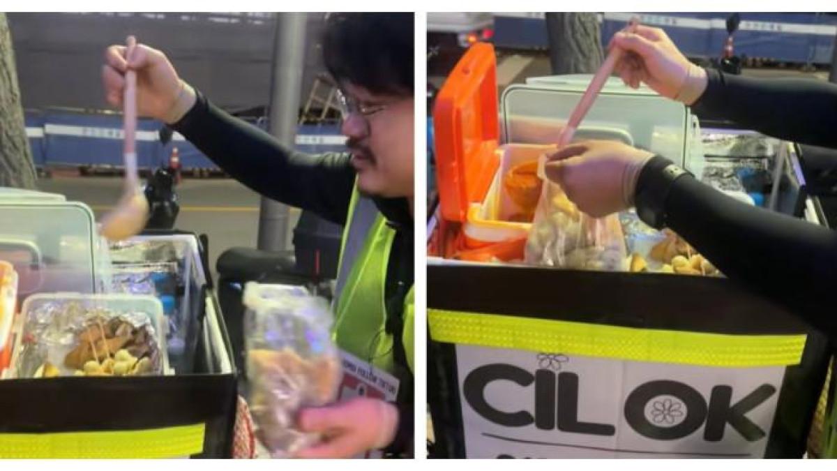 BERITA VIRAL - Tangkap layar video pria berjualan cilok di Korea, diunggah oleh akun TikTok @rasidanakbaiik. Cerita Hengnim, pria di Korea Selatan jualan cilok di negaranya.