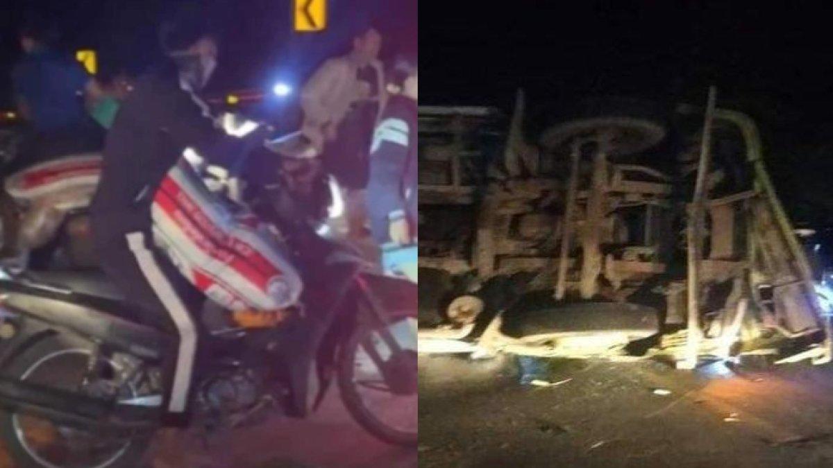 DETIK-DETIK Truk Beras Terguling, Sopir & Kenek Sekarat Terjepit, Warga Malah Rebutan Menjarah Beras