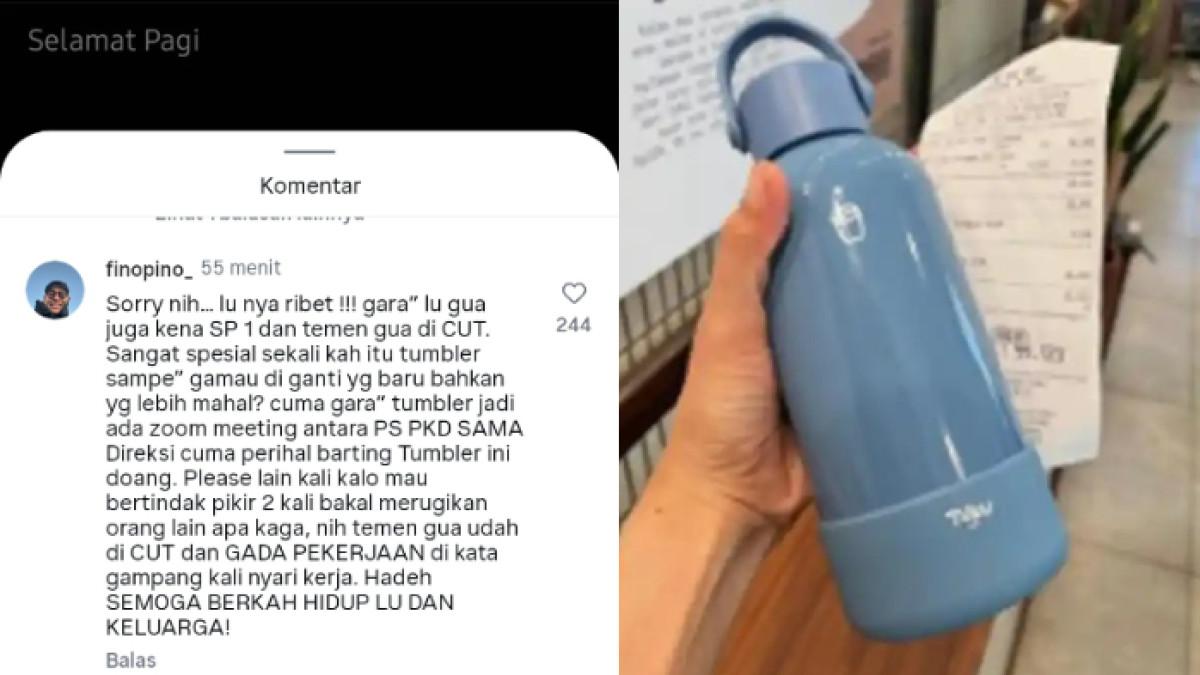 TUMBLER VIRAL - Tumbler hilang bikin petugas KAI terseret: Argi dipecat, Alfino kena SP, satu unit ikut terdampak.