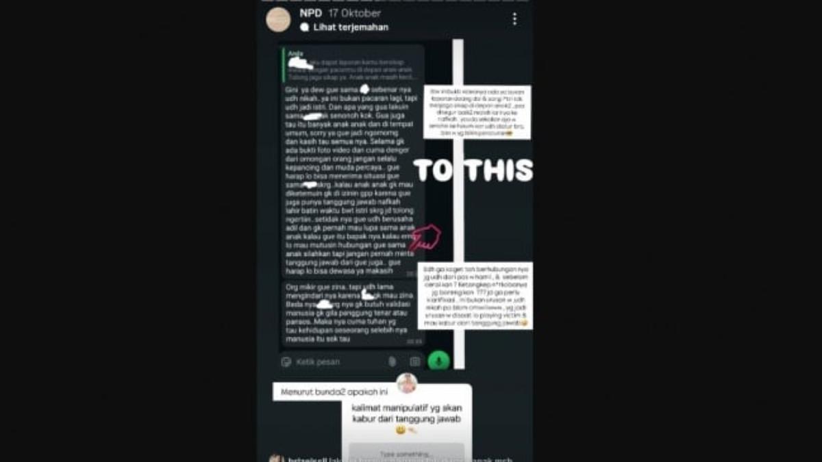 POSTINGAN TENGKU DEWI - Unggahan Tengku Dewi mengenai perselingkuhan Andrew Andika