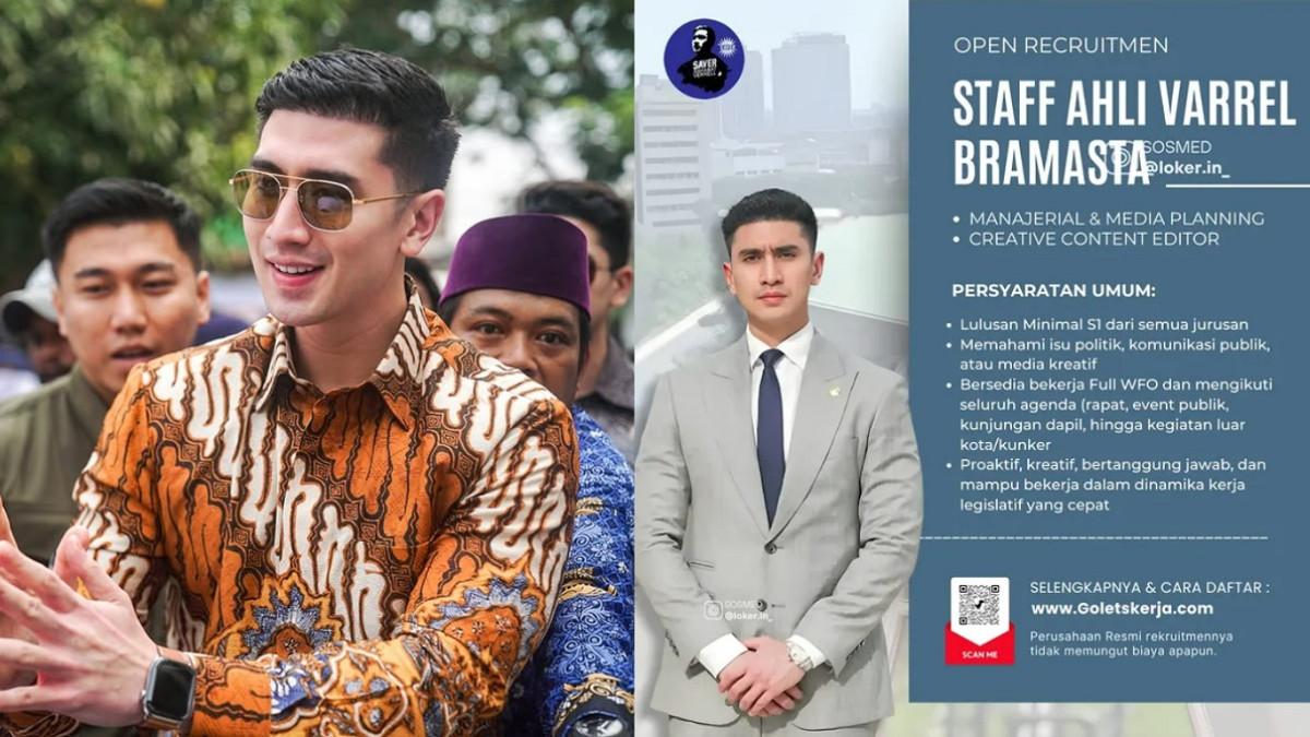 VERRELl BRAMASTA - Verrell Bramasta membuka lowongan kerja staf ahli DPR untuk dua posisi, minat?