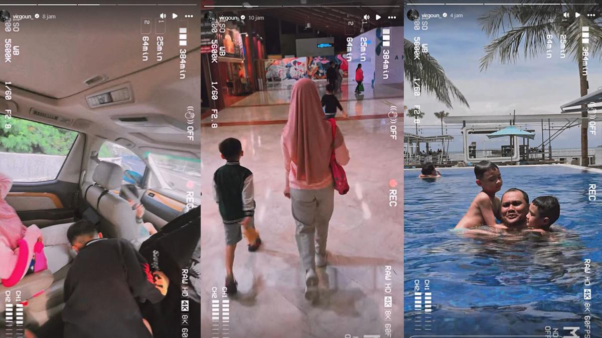 KEHIDUPAN VIRGOUN - Virgoun sedang liburan bersama anak-anaknya, Starla, Faithlee dan Terang.
