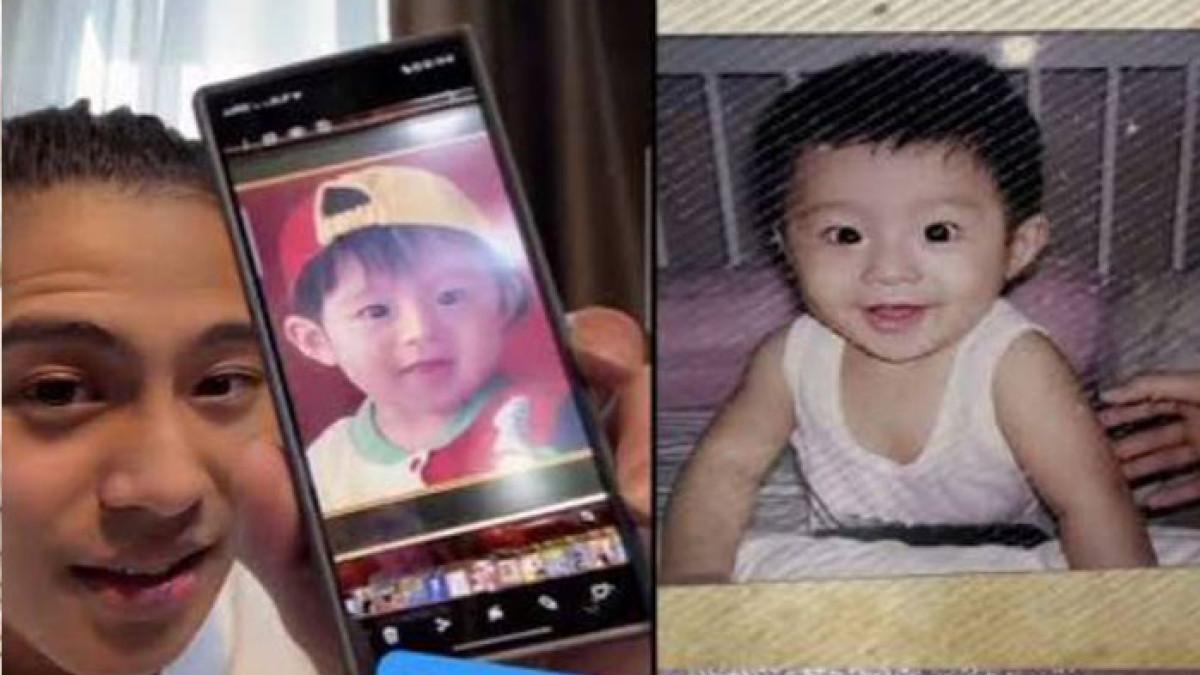 ANAK ERIKA CARLINA - Wajah bayi Andrew Raxy Neil dibandingkan dengan DJ Panda saat masih kecil.