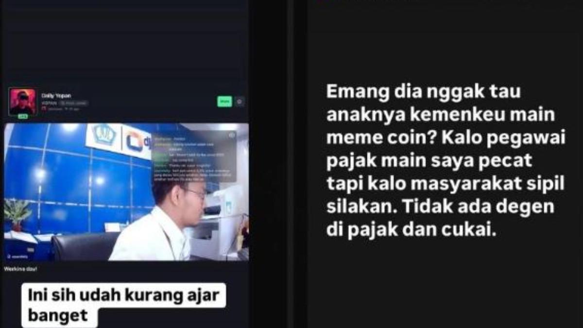 ANAK MENKEU PURBAYA - Anak Menkeu Purbaya pergoki pegawai pajak main meme coin, Yudo Sadewa emosi.